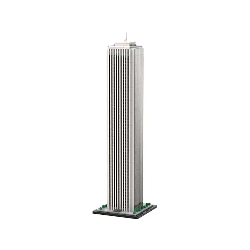 Moc bloco de construção tijolos aon centro chicago cidade vista rua arquitetura montagem modelo conjunto brinquedos colecionáveis das crianças presentes
