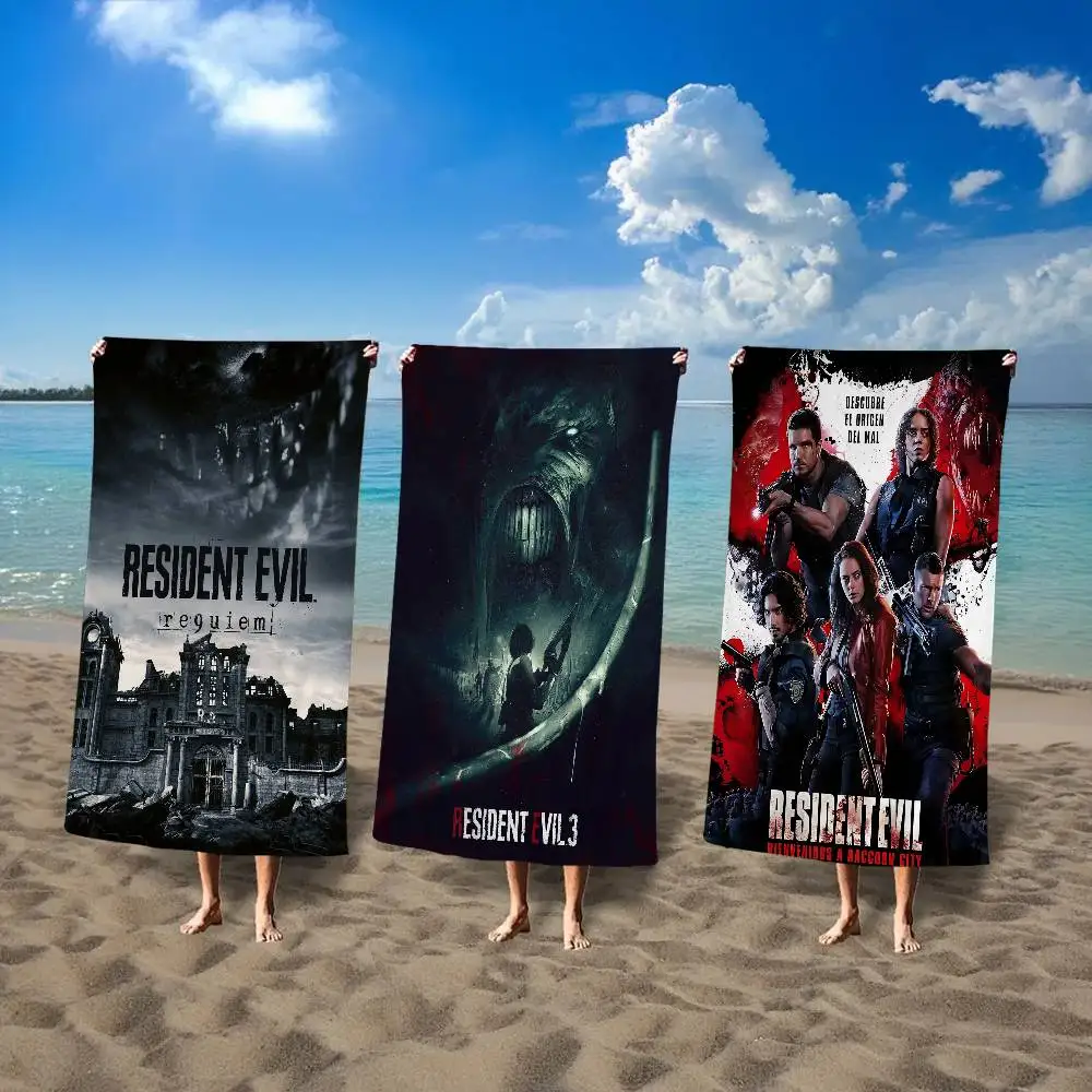 Game R-Resident Evil Microfiber Printed Beach Towel Mountain Climbing Yoga Beach Swimming Running Absorbent Soft Towel