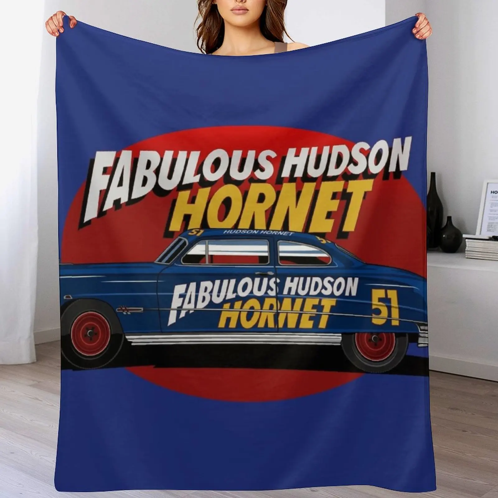 Fabulous Hudson Hornet illustration by petrothings Throw Blanket Stain Resistant Cozy Warm Blanket