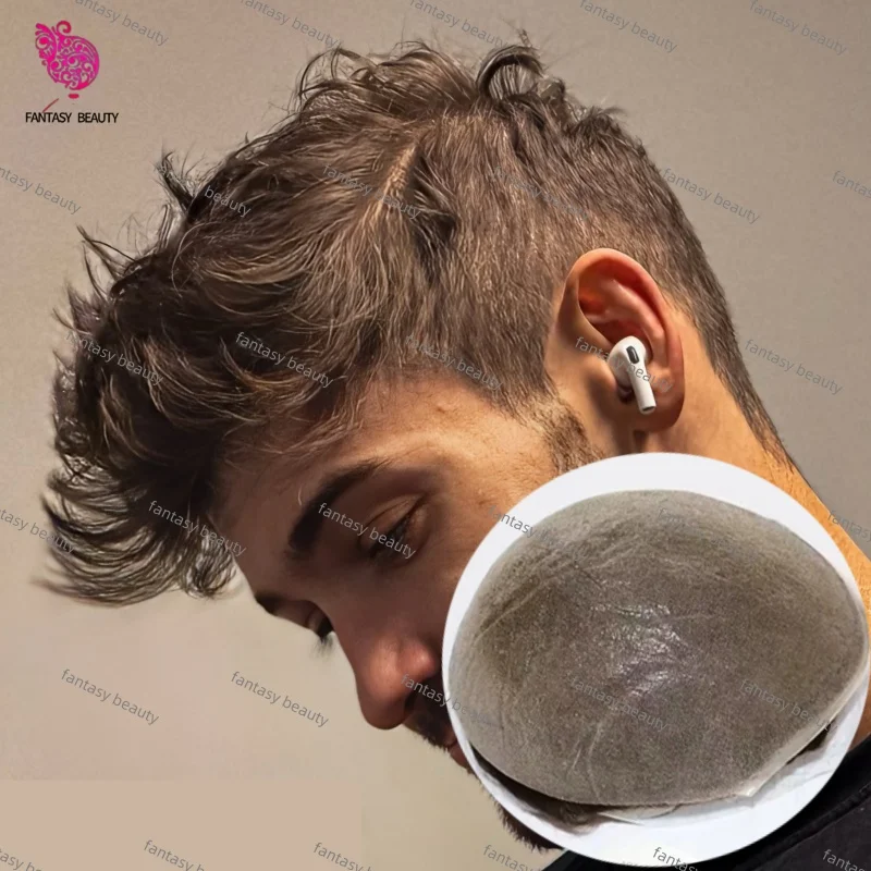 

Мужской парик коричневый # 610 # 620 Черный Серый 1B50 1B80 Мужской протез для волос Высококачественный мужской капиллярный протез из тонкой кожи из искусственной кожи