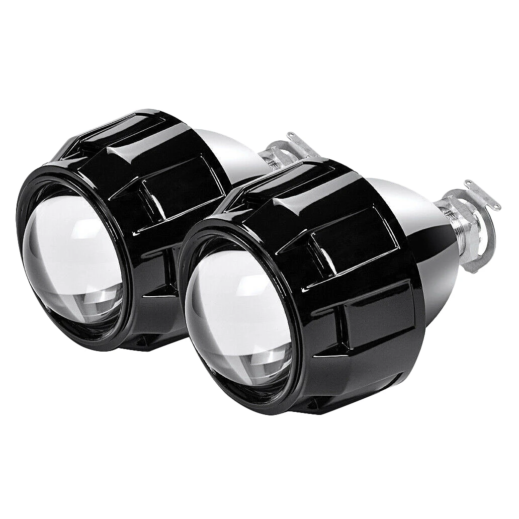 

2Pcs 2.5 Inch Universal HID Projector Lens Black Shroud for H1 LED Bulb Car Headlight