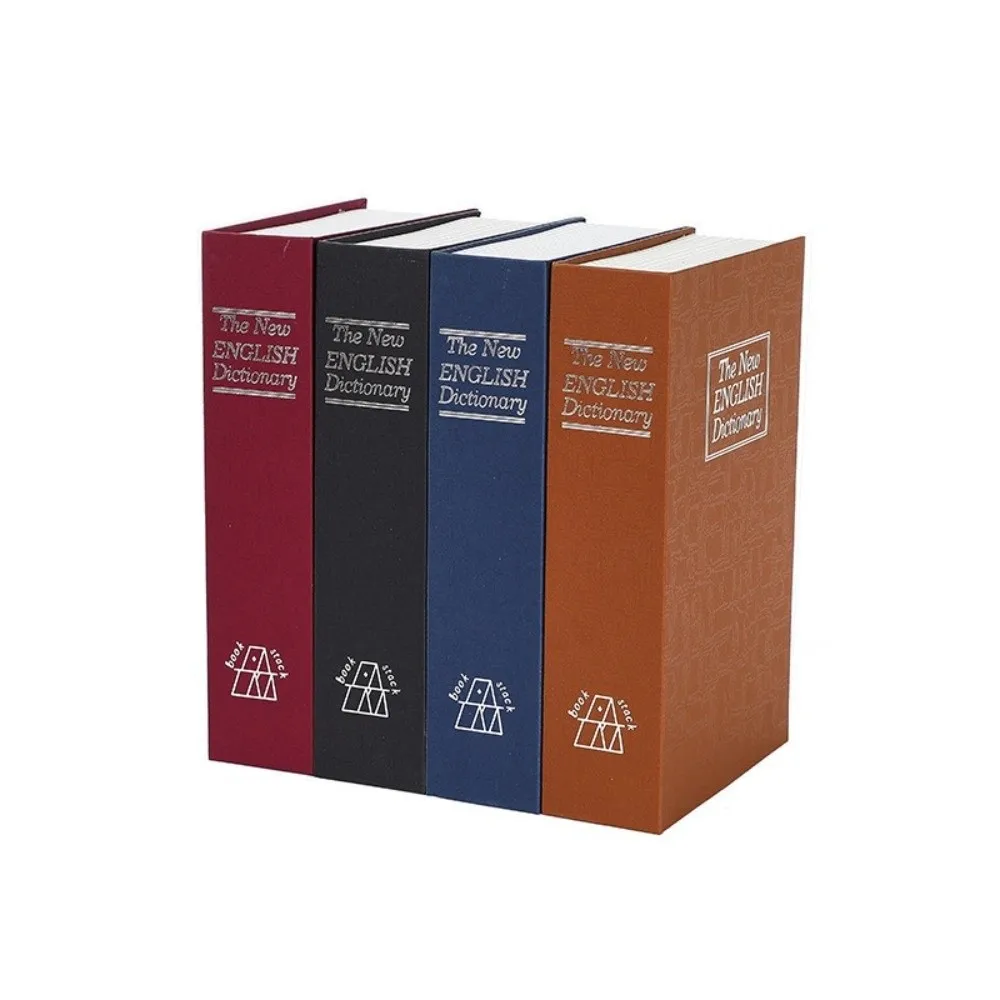 Armazenamento secreto de metal livro caixa de dinheiro oco livro simulação segredo combinação bloqueio cofrinho com bloqueio jóias seguro