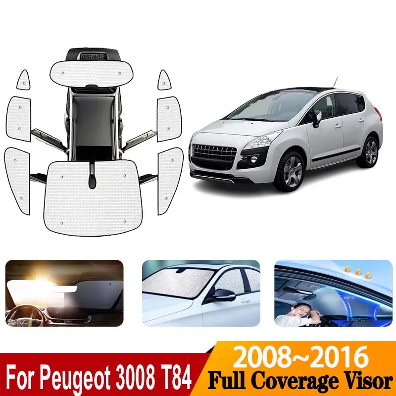 

Солнцезащитные козырьки для Peugeot 3008 T84 MK1 2012, аксессуары 2008-2016, защита от УФ-излучения, солнцезащитные шторки на окна, автомобильные аксессуары