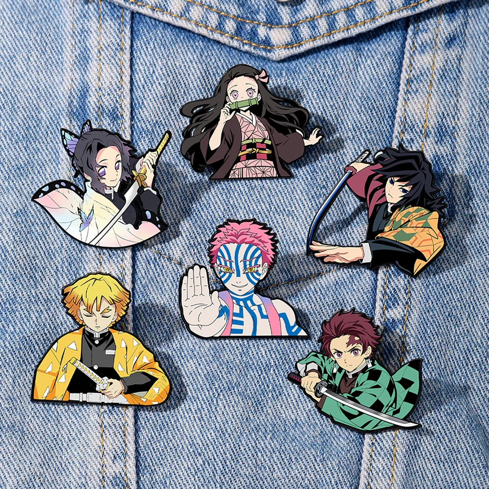 Bestseller Demon Slayer Kimetsu No Yaiba Pin Cartoon Anime Brosche Anstecknadel für Tasche Hut Kleidung Deko Sammlerstück Party Geschenke