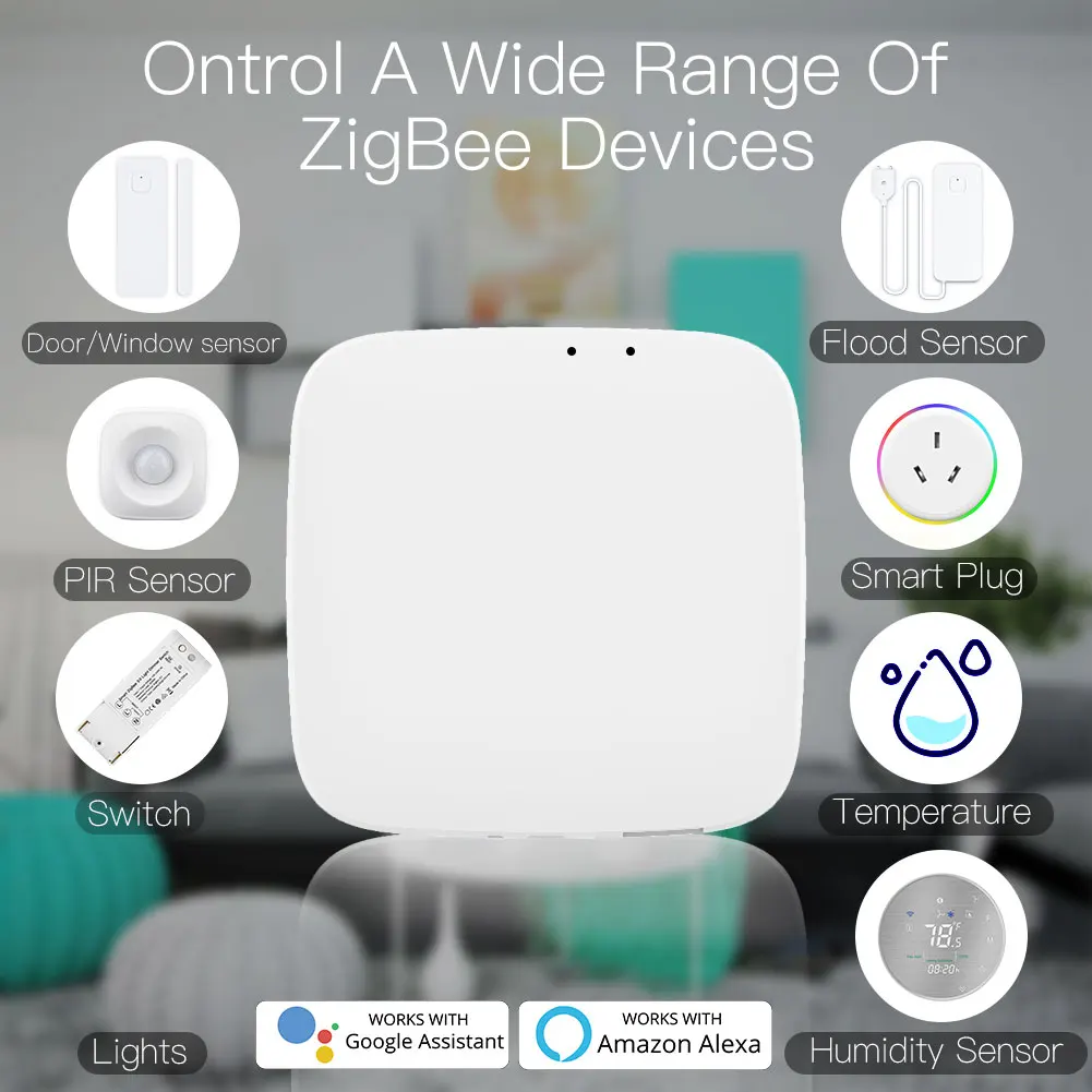 Imagem -02 - Tuya Zigbee Inteligente Hub Gateway Casa Inteligente Ponte Vida Inteligente App Controle Remoto sem Fio Funciona com Alexa Casa do Google