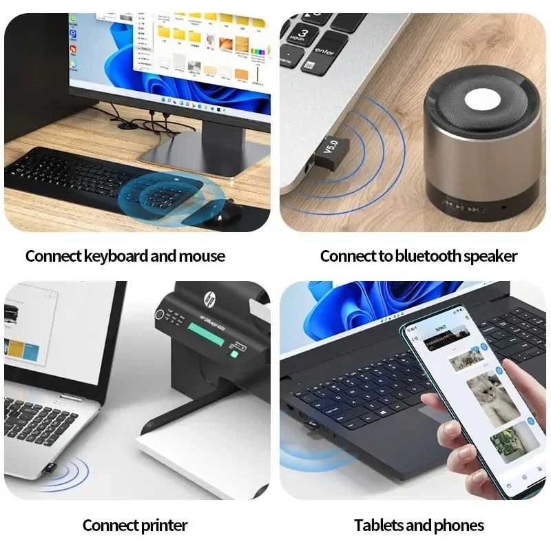 Usb Bluetooth Audio Transmitter Receiver 5.0 Wireless Removable Home Computer Desktop Bluetooth Adapter