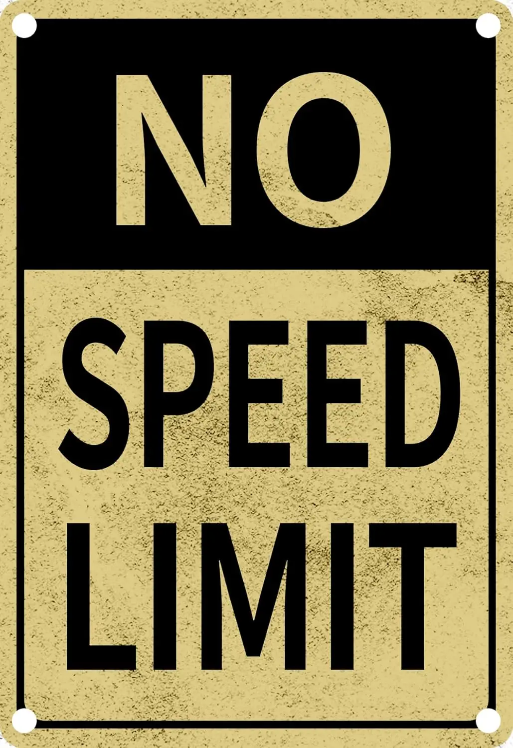 No Speed Limit-Funny Vintage Metal Tin Signs for Bar Man Cave garage Wall Art Decor 8x12 Inch