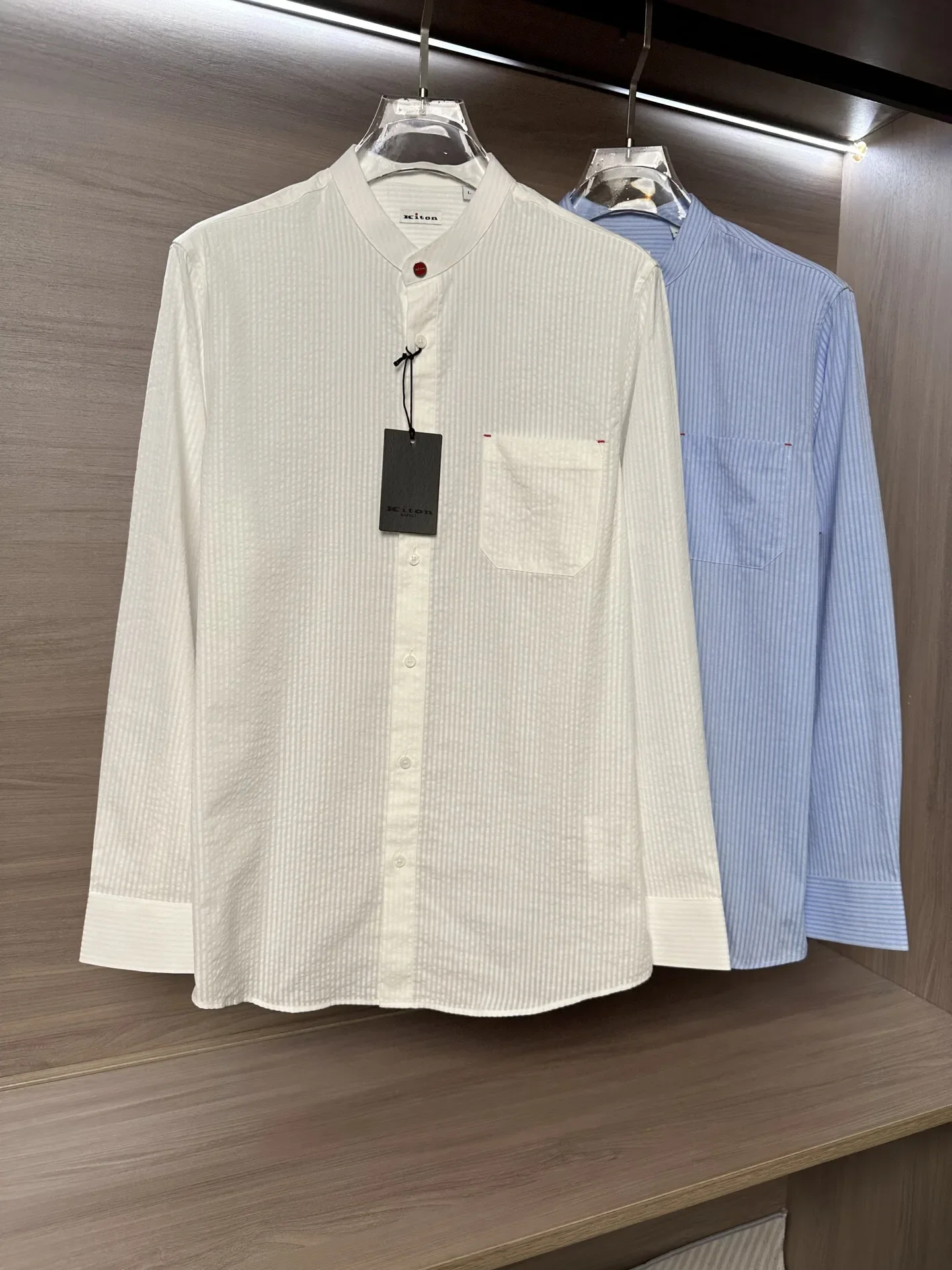 Kiton26SS Summer New Italian Business Casual Simple Men's Long Sleeve Shirt
