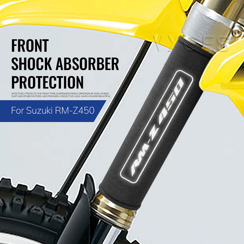 For Suzuki RM-Z450 RMZ450 RMZ 450 Motorcycle Front Fork Protection Cover Shock Absorber Dust Protector Stretch Fabrics Sleeve