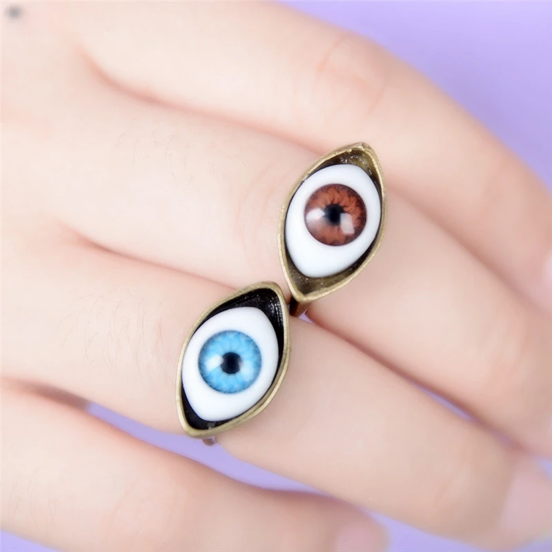 Punk  Eyeball Rings for Men Women Unisex Evil Eye Vintage Halloween Jewelry Wholesale