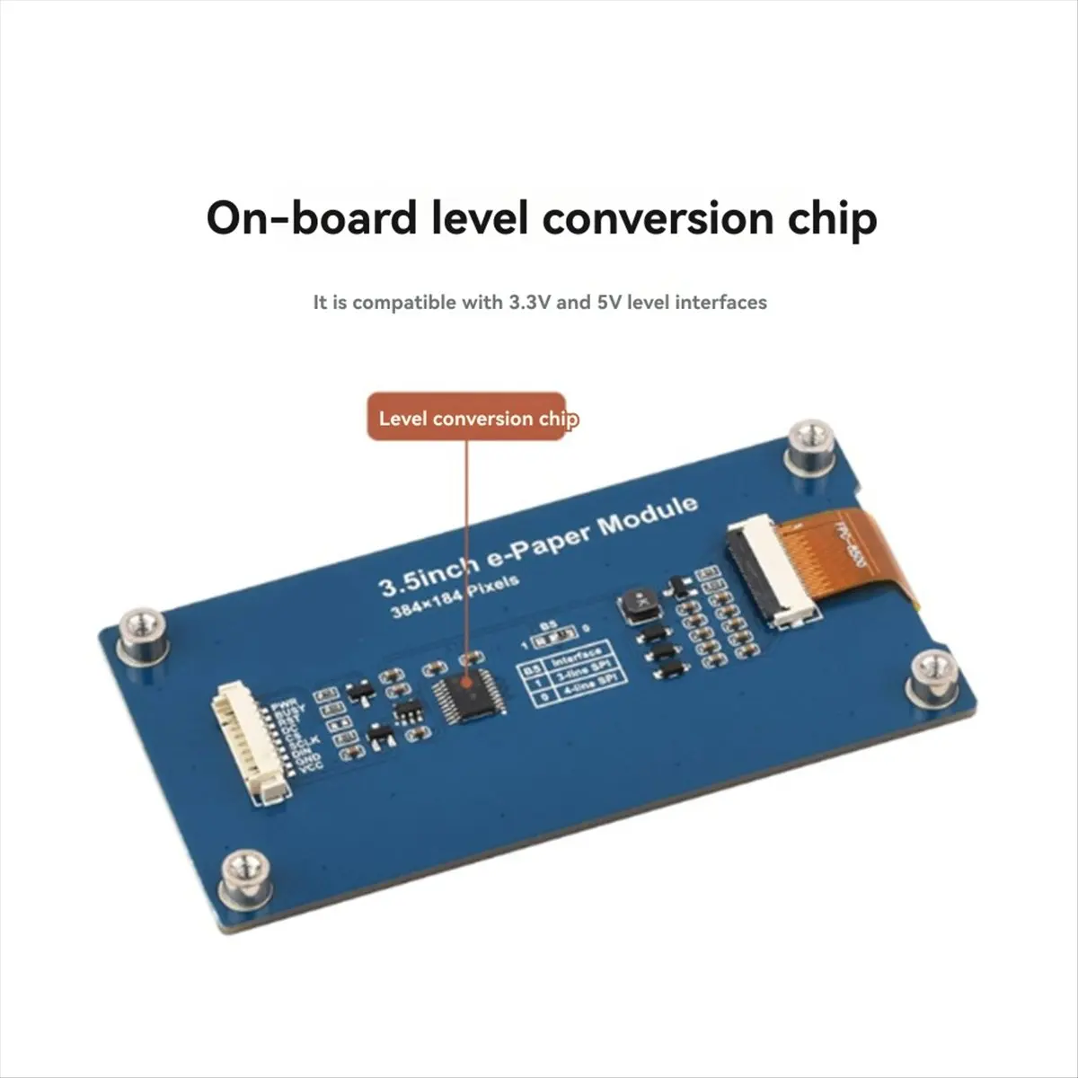 Welcome Deal-3.5inch E-Paper Display Module 384x184 Red-Yellow-Black-White for STM32 Bare Screen Version