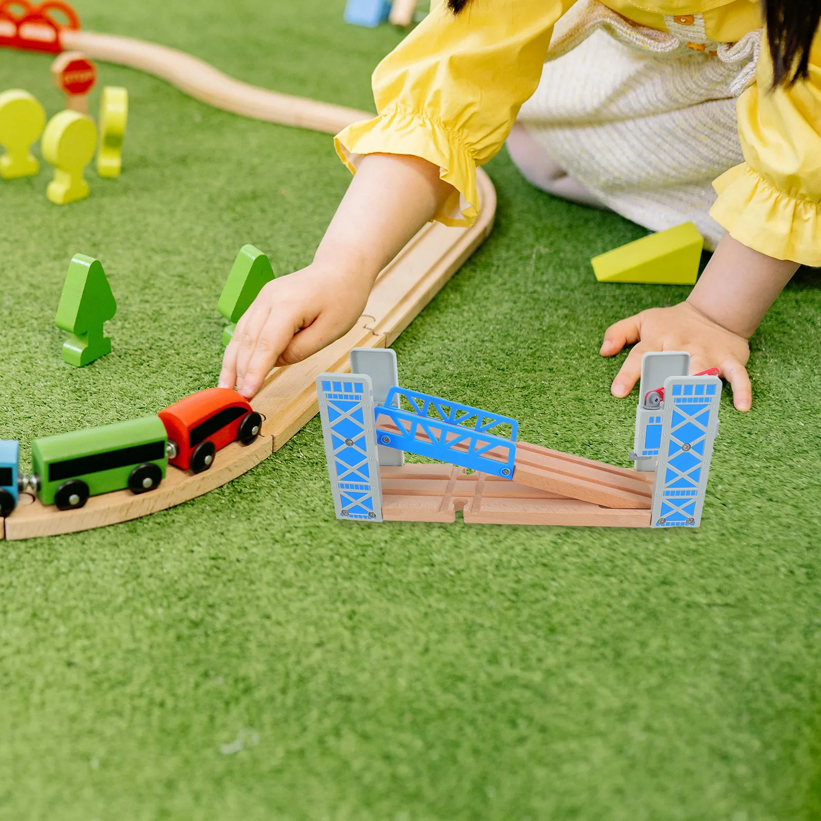 

Набор деревянных мостов для железнодорожных путей, двухуровневый, для самостоятельной сборки, развивающая железная дорога для малышей от 3 лет