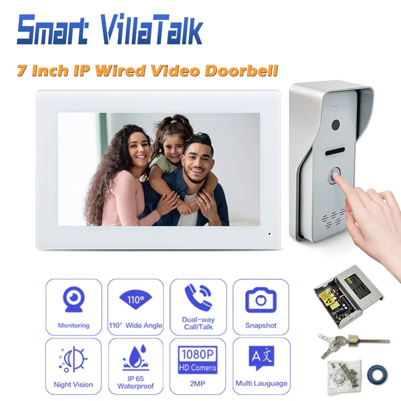 

New Product Explosion RJ45 CAT5/ CAT 6 2 million pixels 1/4 CMOS camera wide angle 110°smart 4k doorbell cam do not disturb