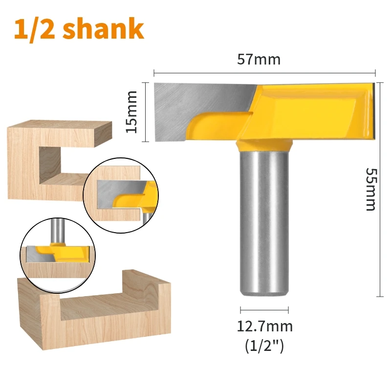 YUSUN 1PC 8MM 12.7MM Shank Cleaning Bottom Router Bit Woodworking Milling Cutter For Wood Flush Trim