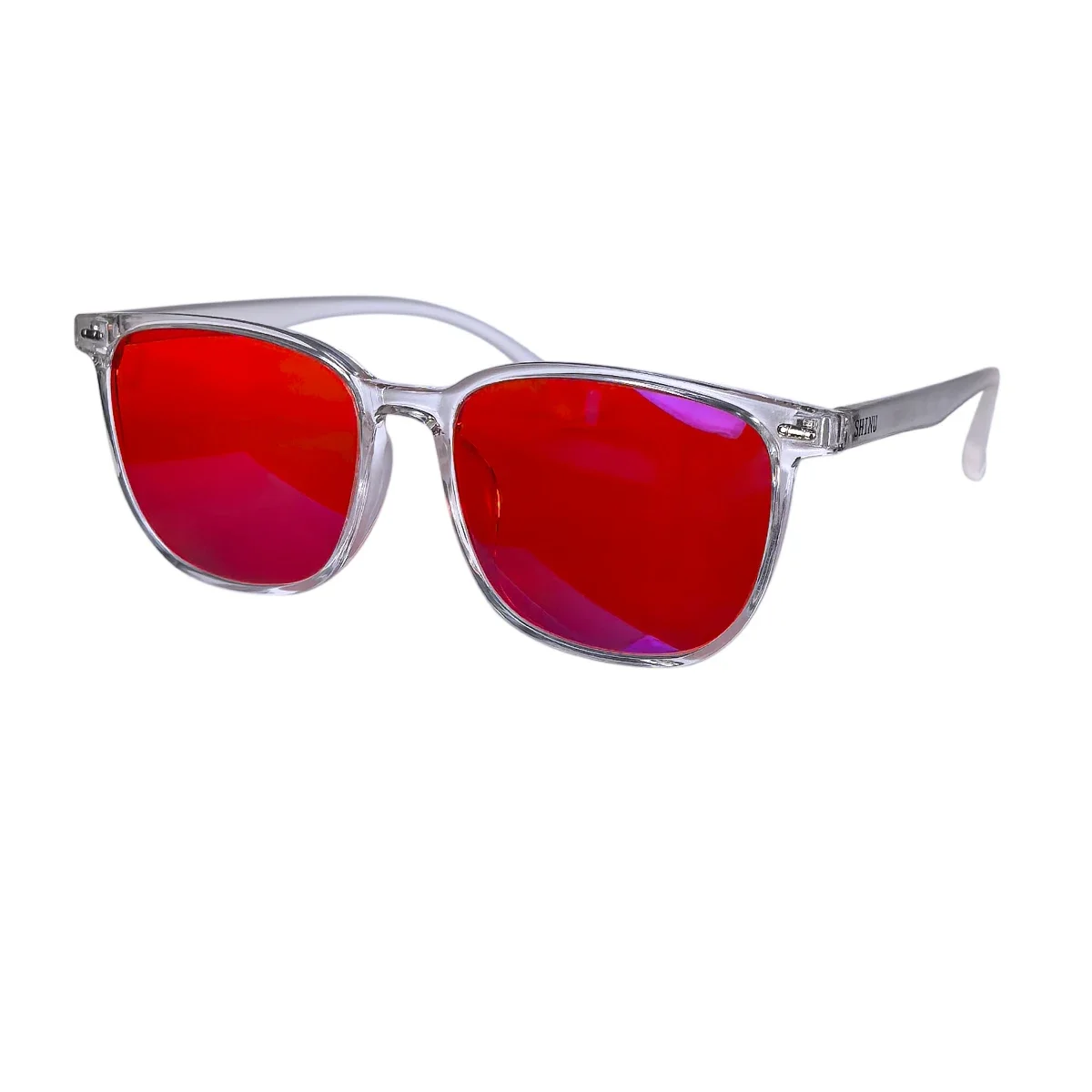 SHINU red lenses glasses men orange lens glasses women blue light filter lenses for better sleep long time gaming fashion model