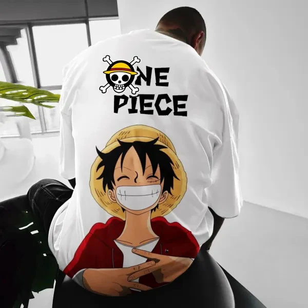 Camisetas oversize de ONE PIECE para hombres jovenes camisetas de Cosplay con estampado de personaje de Anime ropa interior con grafico de Luffy AliExpress