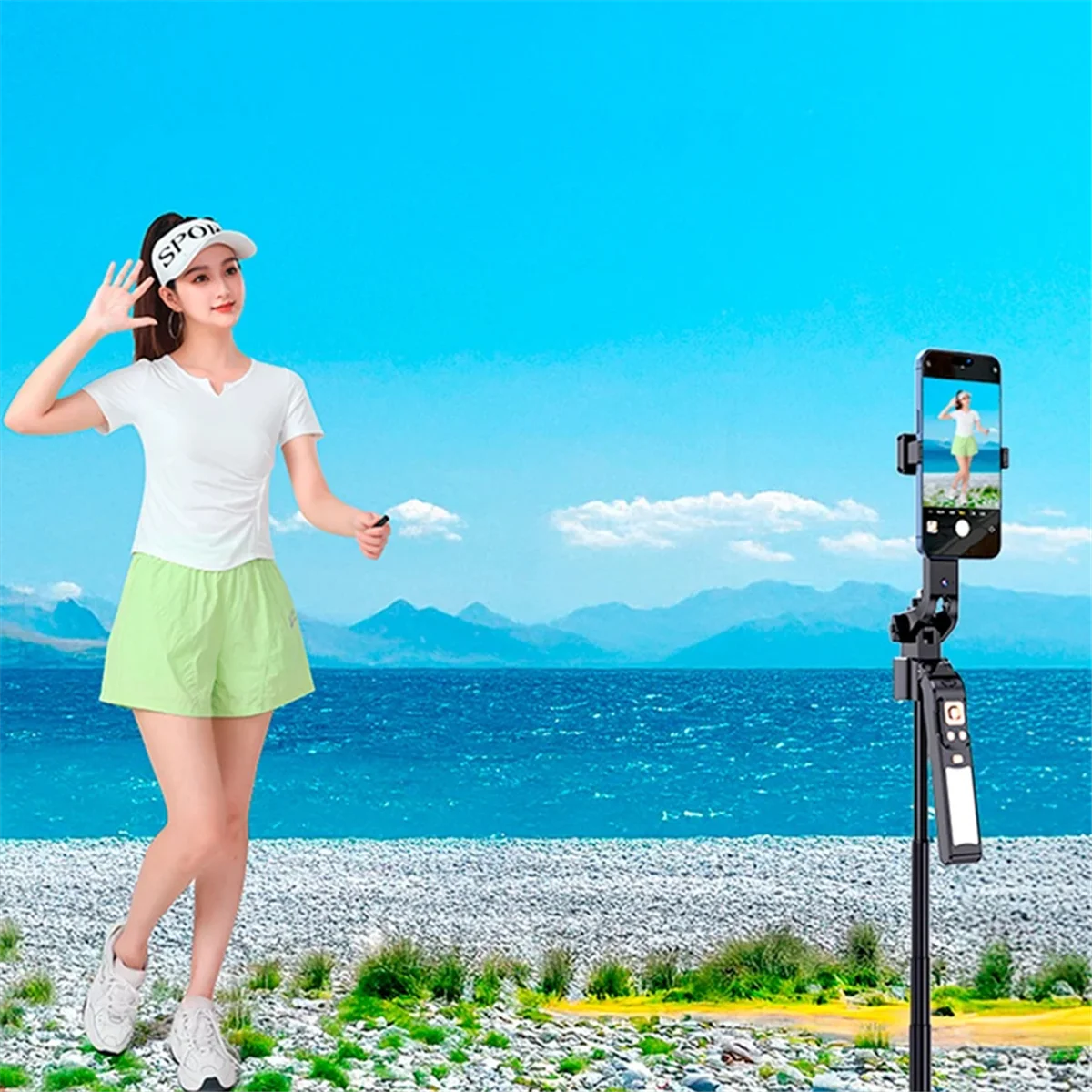 【24 Hours-Sale!】{Mini Selfie Vlog Monitor Mobile Screen Smartphone Rear Camera with Version Projection Remote Photography