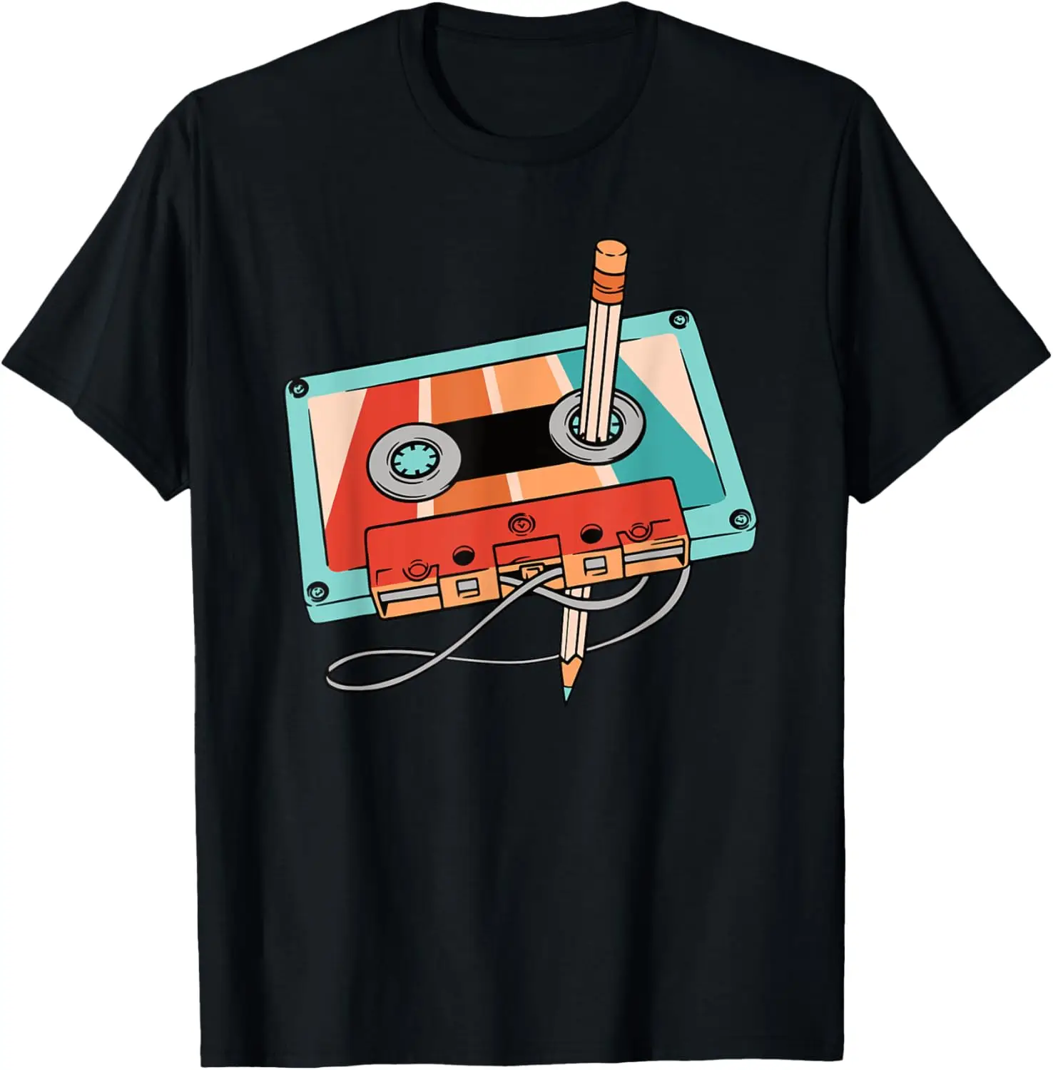 80s 90s Cassette Pencil Theme Party Outfit Men Women Kids T-Shirt