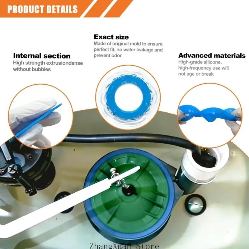 7301111-0070A Ersatzset für Badezimmerdichtungen für die Reparatur von Toilettentanklecks, Silikon-Unterlegscheibenteil mit 4,25 – Detail 2