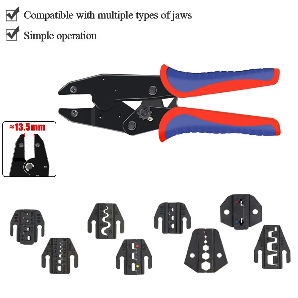 New Black Crimping Pliers Jaw HS03BC/30J/40J 10WF/10A/103 Crimping Terminals Jaw Slot 2546B/35WF/125 Interchangeable Dies