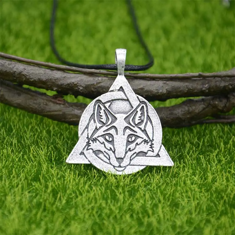 Nostalgia Viking Fox Pendant Tribal Necklace Circle And Triangle Norse Jewelry Dropshipping