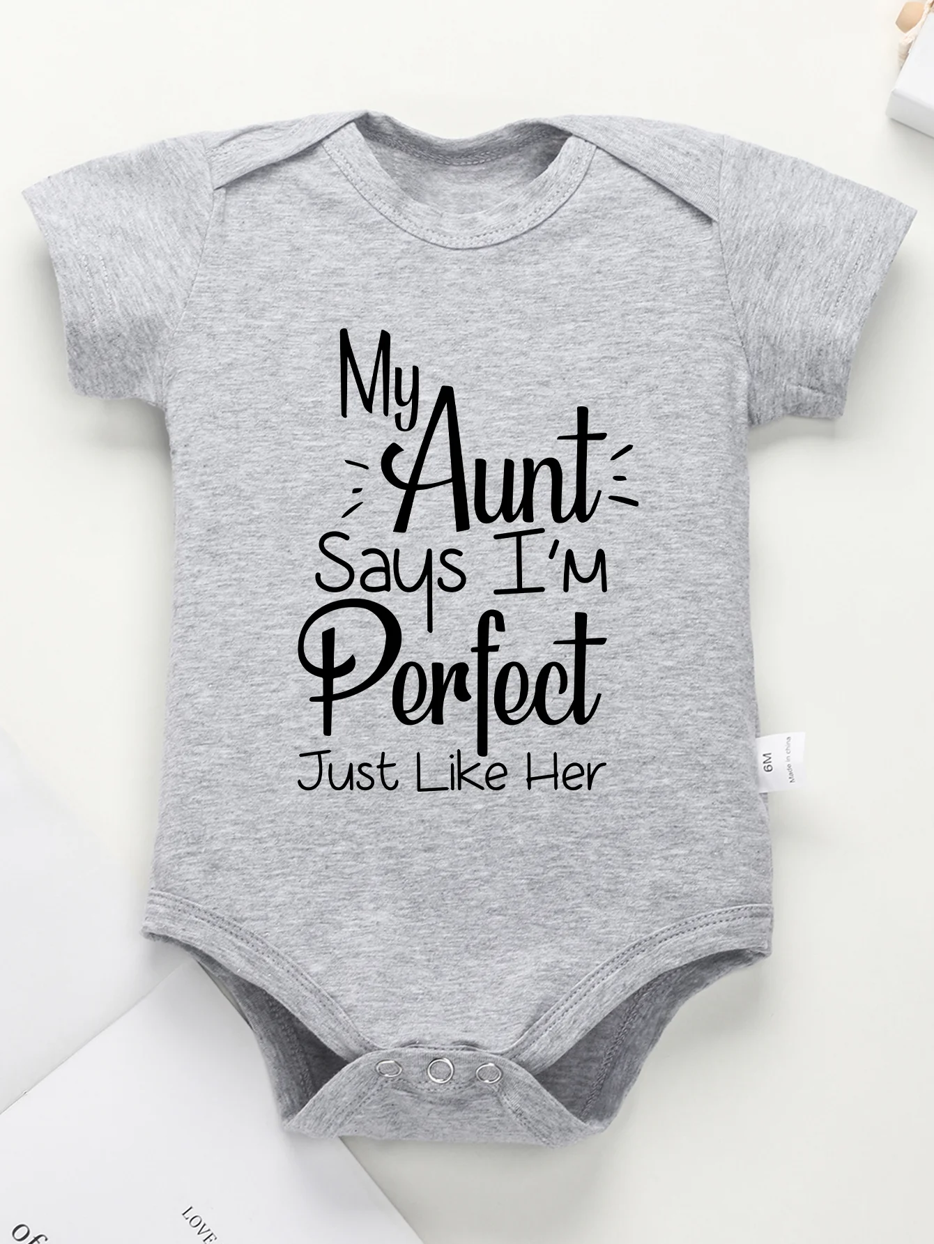 Bodysuit Newborn My Aunt Says I\'m Perfect Just Like Her Cute Clothe Infant Fashion Toddler Romper Jumpsuit 0-24M Baby Girl