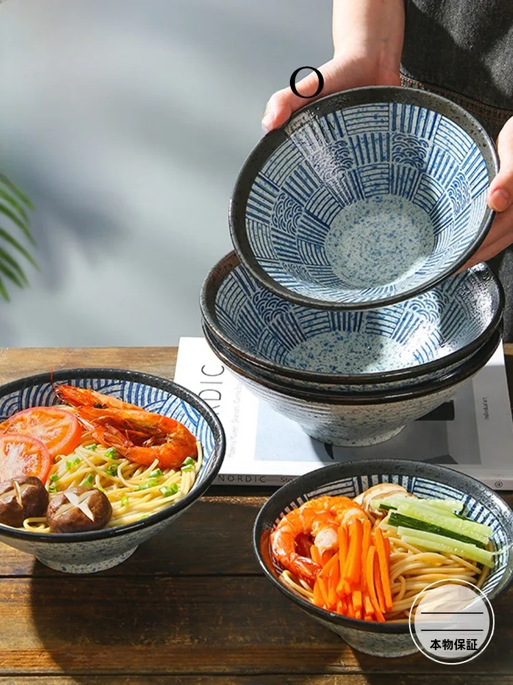 

Большая японская чаша для рамена с волнообразным узором JOJOS L PDfeeling, фарфоровая суповая миска с дизайном в виде шляпы для повседневного использования