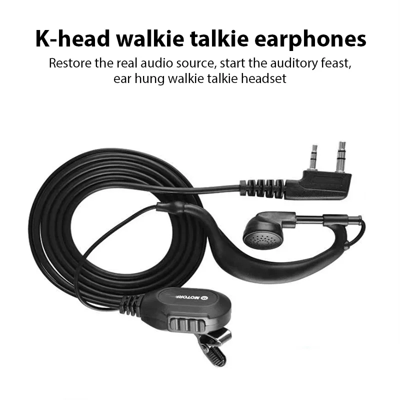 Headset Walkie-Talkie K-head Universal Earpiece Earhook Nyaman Kabel Audio Interphone Earphone Aksesori Radio Dua Arah