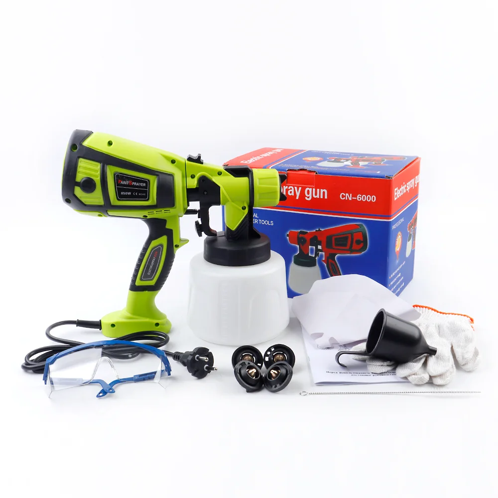 Pistolet pulvérisateur électrique 1400 ml, grande capacité, 5 tailles de buses, 850 W, pulvérisateur de peinture HVLP à siphon domestique, pulvérisation de voiture/meubles, aérographe de qualité industrielle