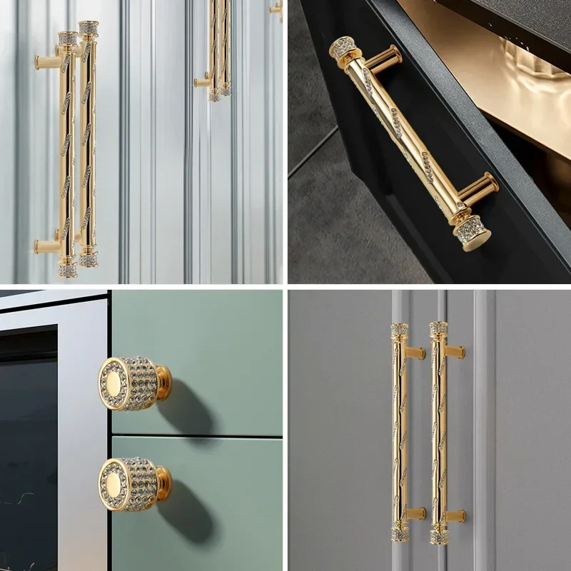 Modern Light Luxury Black Gold Kitchen Cabinet Handles Zinc Alloy Wardrobe Dresser Drawer Knobs Furniture Door Hardware