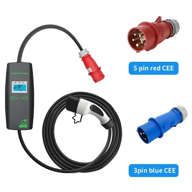2025 Hot Sell 11kW Portable Type 2 EV Charger 3 Phase New CE Certificate 16A Current AC Electric Vehicle Charging Box
