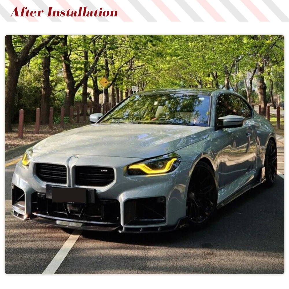 Prepreg Dry Carbon Car Front Lip Spoiler for BMW 2 Series G87 M2 Coupe 2022 2023 Car Front Body Kits Lip Chin Guard Protector