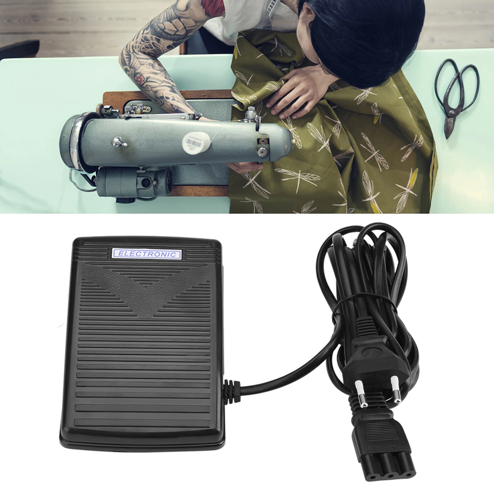 Home Sewing Machine Foot Control Pedal With Power Cord ( EU/US Plug 220V )