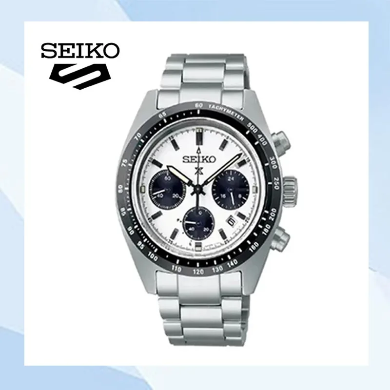 Seiko Panda Series Three Eye Needle Quartz Luxury Seiko Watch Calendar Waterproof Stainless Steel Original Men\'s Watch SSC813P1