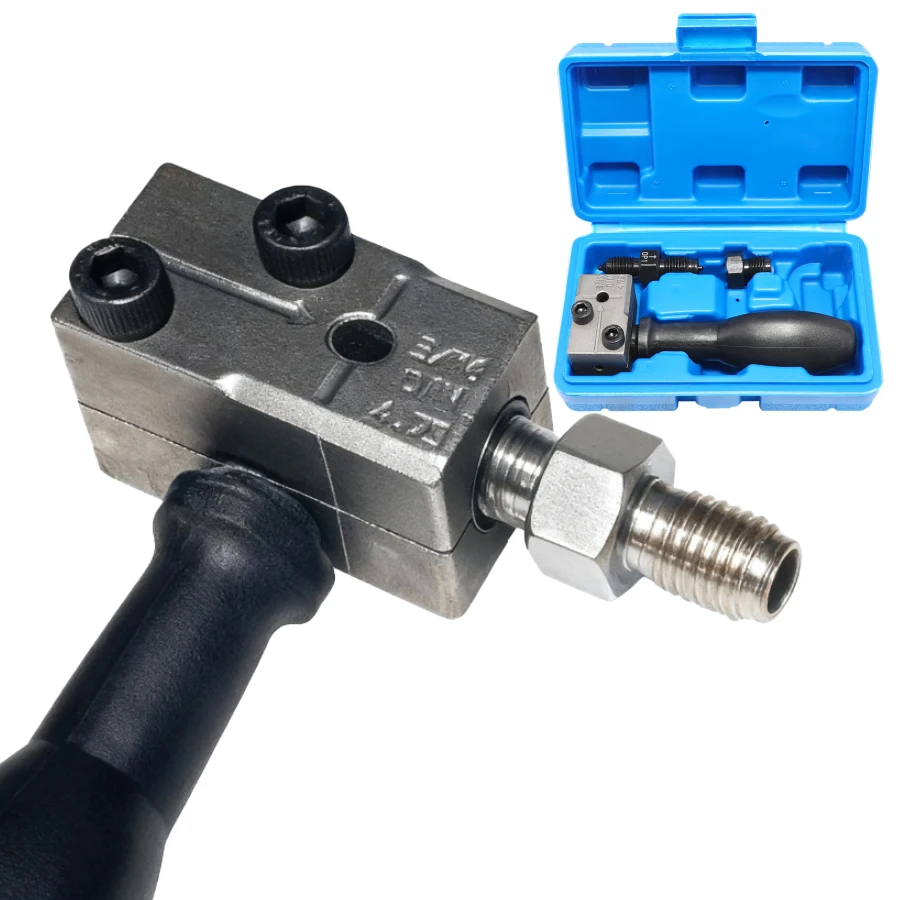 

3/16in Double Flaring Tool Metal Handheld Brake Line Double Tool for Motorcycle Automotive Truck Brake Line Flaring Tool