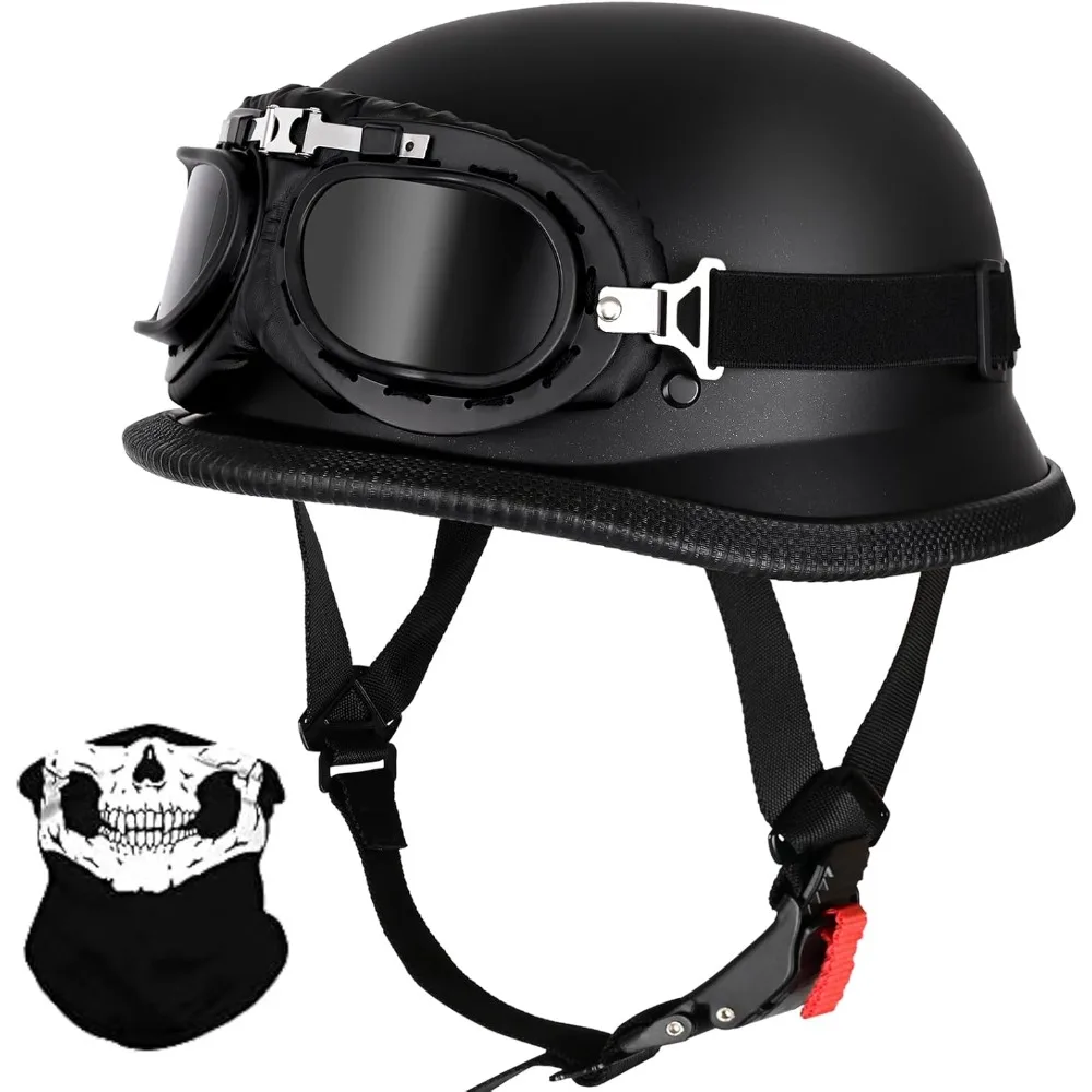 

US Shipping German Style Retro DOT Approved Half Shell Helmet for Adult Men Women Cruiser Scooter Chopper
