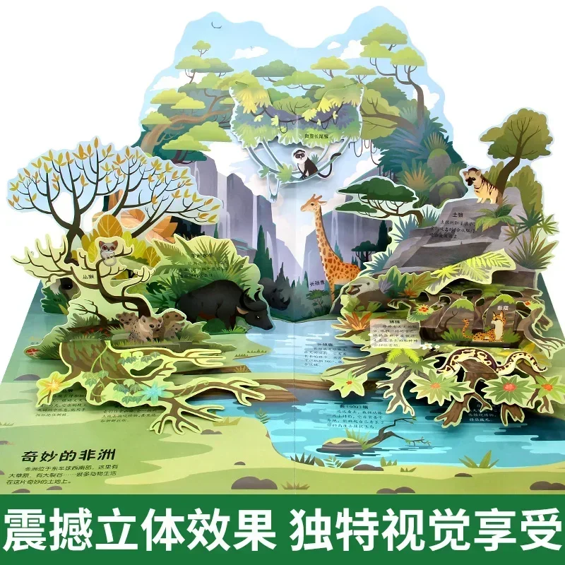 Libro Amazing Animals Pop-up book for kids 3d Flip book for babies 6-8 + picture  story picture book