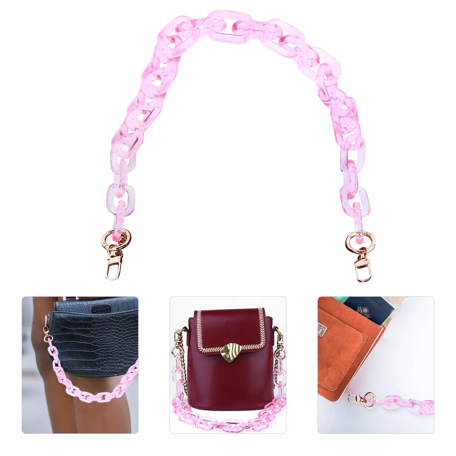 

1Pcs Decorative Bag Chain Acrylic Strap Detachable Handle Replacement for DIY Handbag Purse Tote Shoulder Accessory