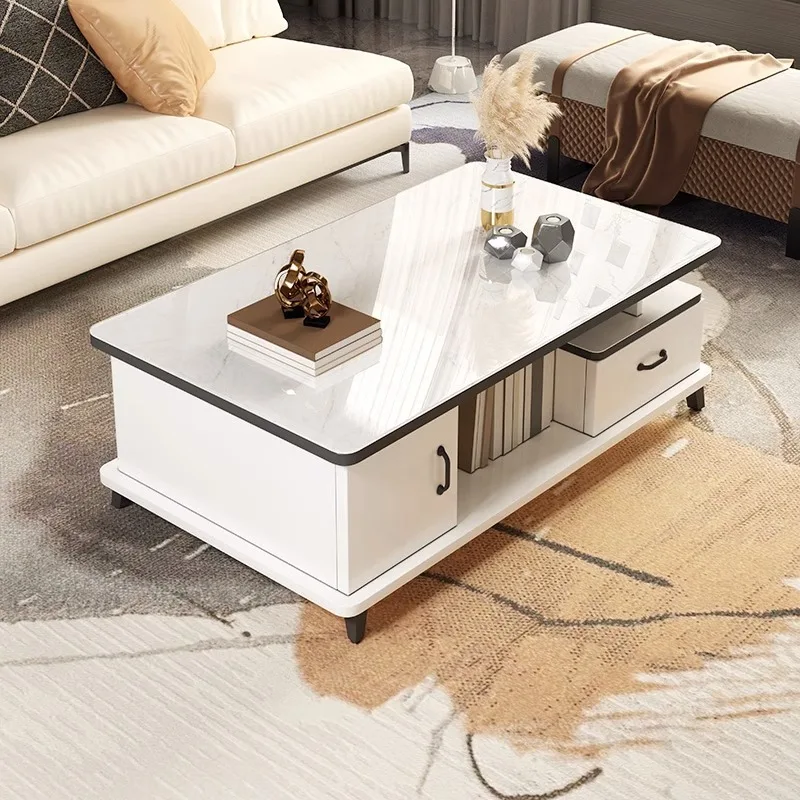 

Coffee table living room household light luxury simple modern small apartment office tea table European steel