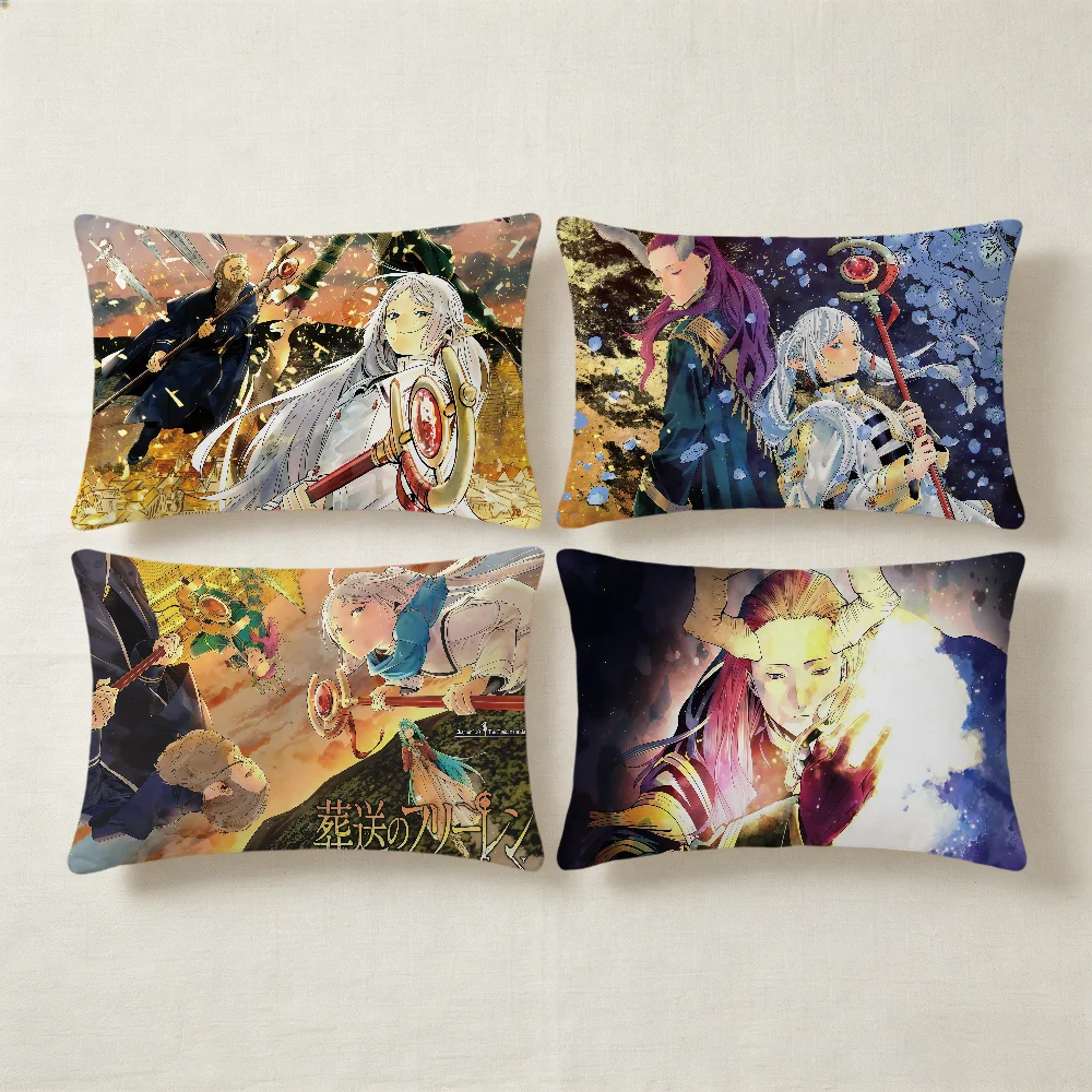F-frieren anime cushion cover Rectangle Pillow Cover Home Sofa living Room Dorm bedside hogar Pillowcase party gift