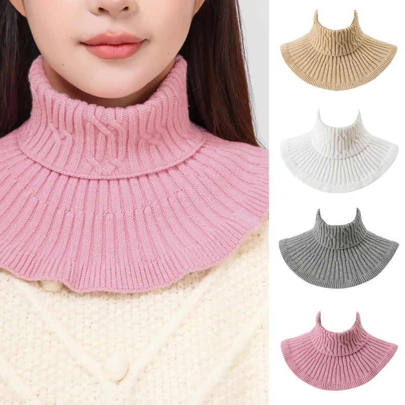 Scarf Collar For Women Winter False Collar Scarfs for Women Neck Wrap Men Women Turtleneck Collar Scarf Knitted Elastic