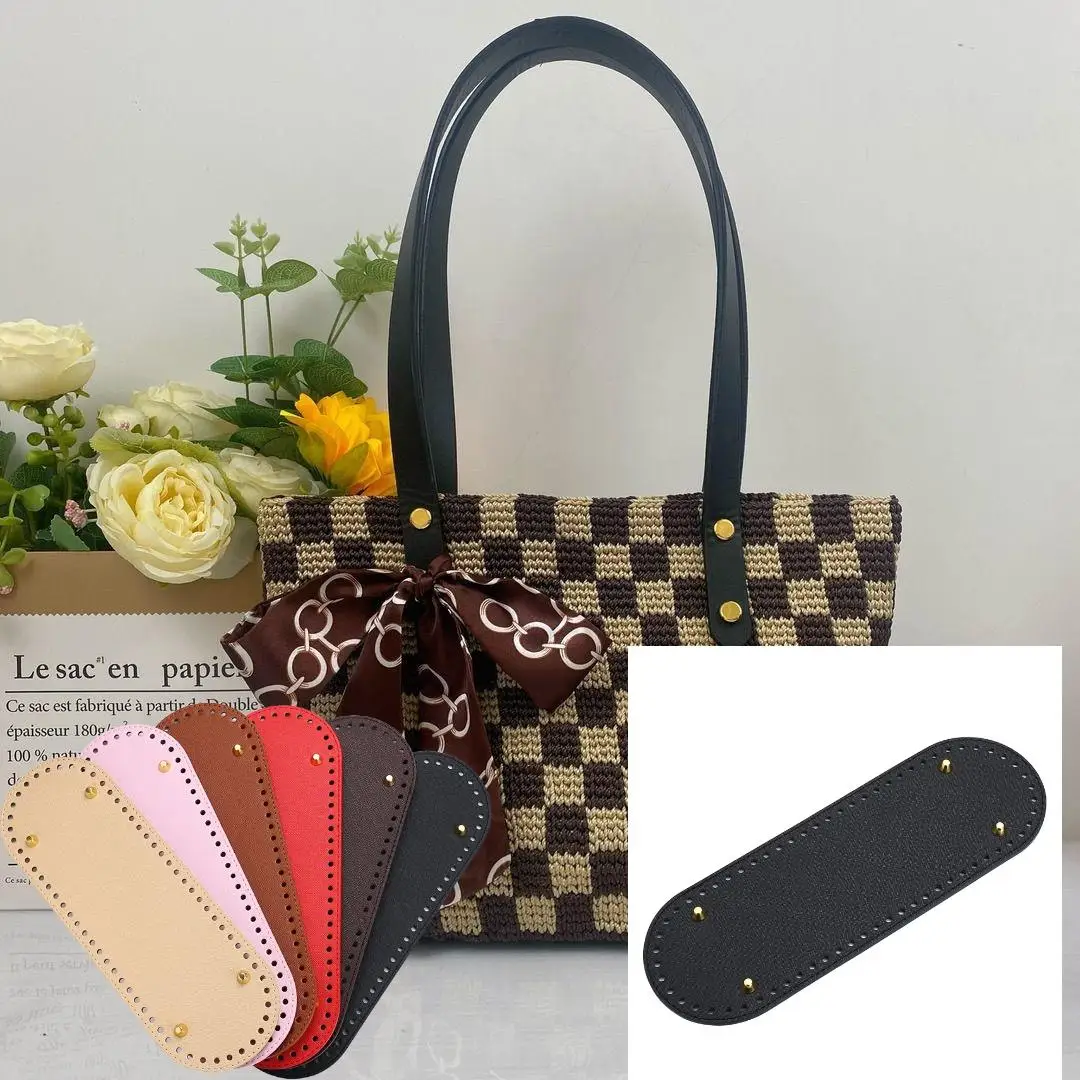 

Bag Bottoms With Holes DIY Handmade Long Bottom Bag Accessories Wear-resistant Strong Durable PU Leather Pad Handcraft Bag Base
