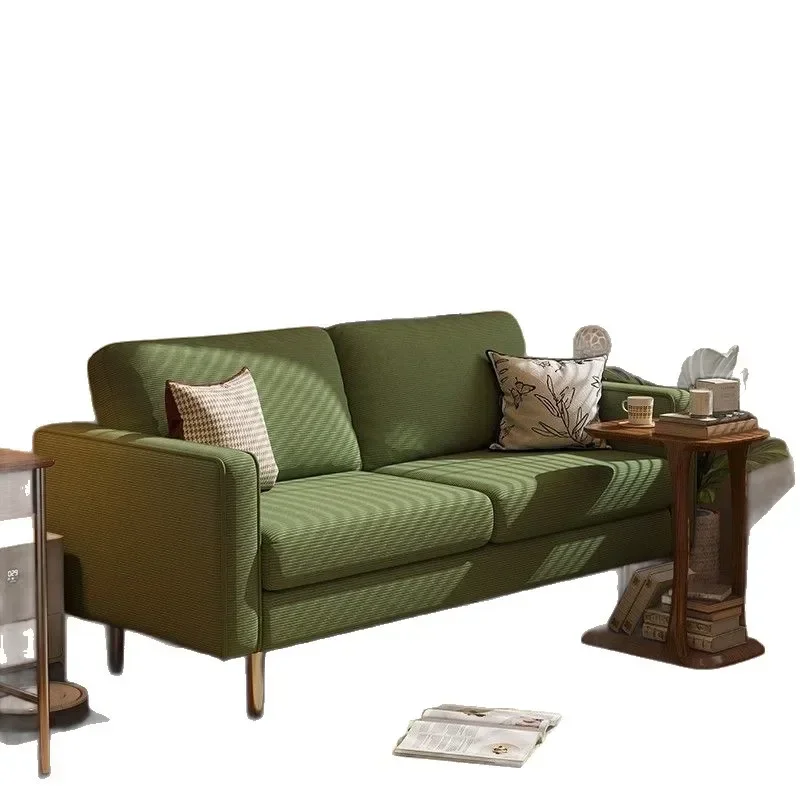 Retro corduroy sofa small apartment living room fabric simple antique Japanese clothing store double small sofa