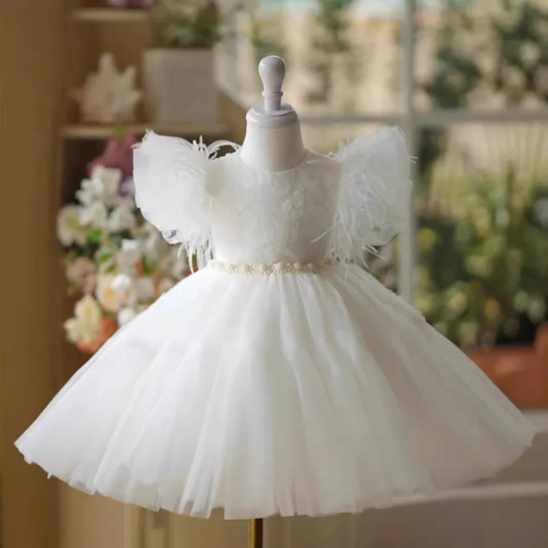 First Birthday Dress Clothes for Girls Princess Party Gown Children Clothing Performance Pageant Formal Celebration Costume