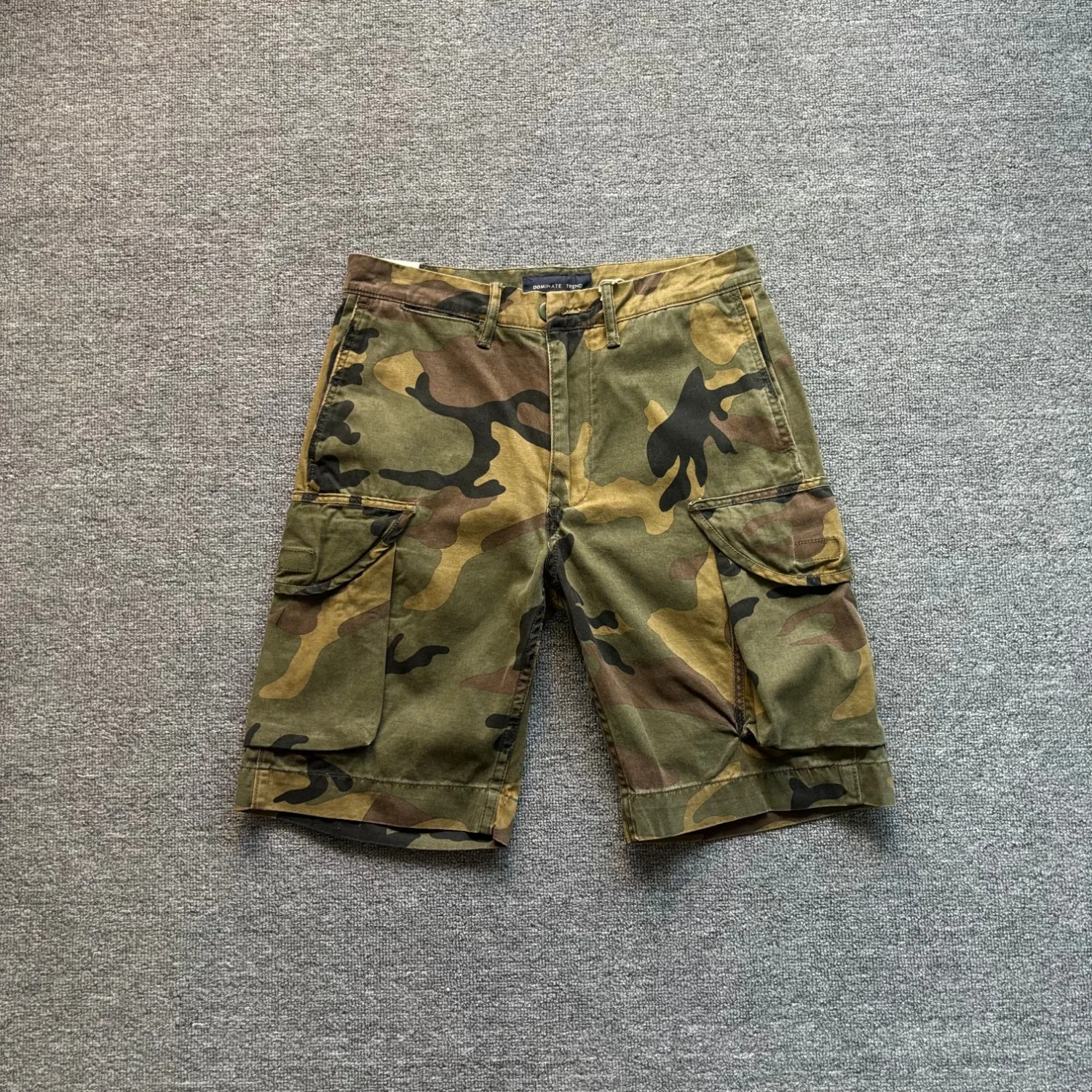 Heavy cotton pure shorts men's American retro multi-pocket workwear style three-quarter pants Japanese casual summer trend
