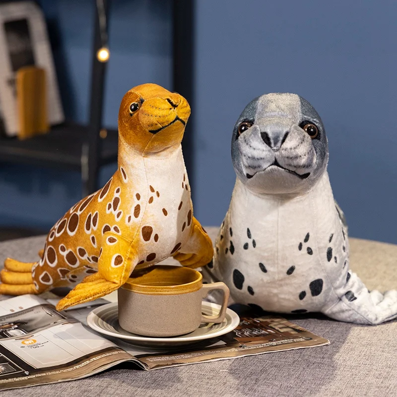 2Size Simulation Seal Soft Cute Seal Stuffed animal Doll Soft Throw Pillow for Perfect Family Boy and Girl Holiday Birthday Gift