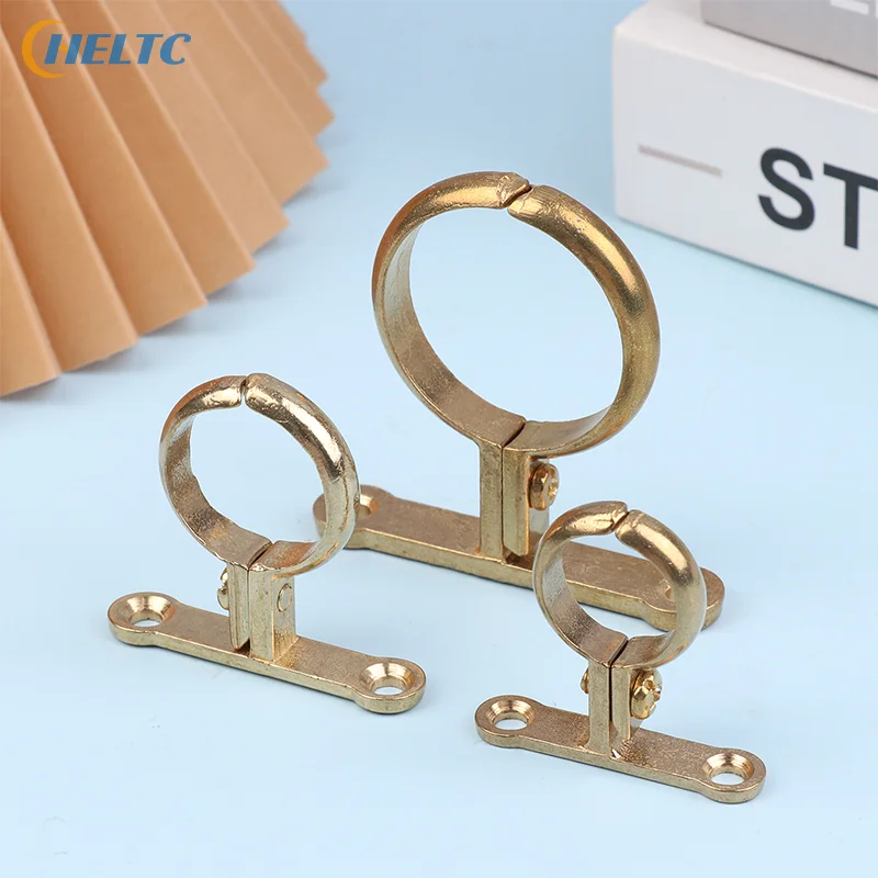 Latão ajuste 15 22 28 35 42 54mm od clipe de tubulação de bronze fixado na parede suporte de tubulação clipe suporte fixo encanamento água com base