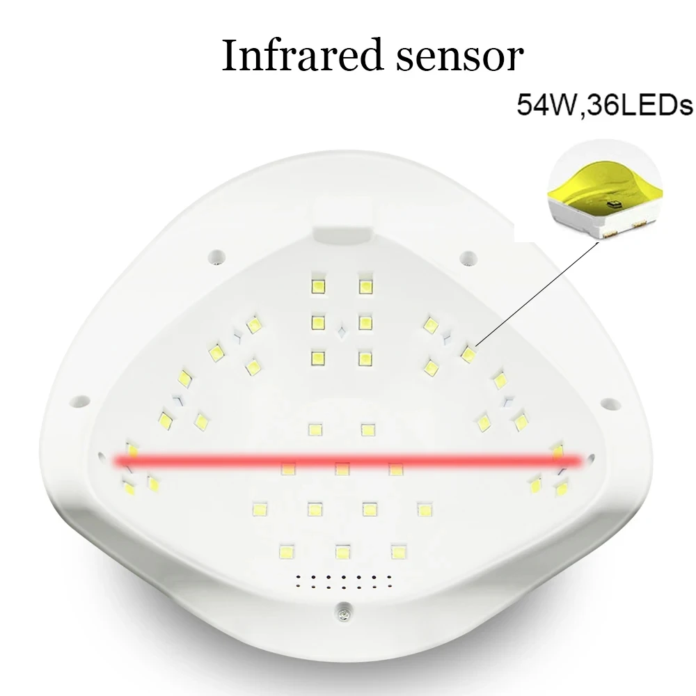 LINMANDA SunX 54W UV LED Nail Lamp Quick Dry 36 Lamp Nail Polish Dryer with 4 Timer Options for DIY Nail Art And Gel Nails Gifts