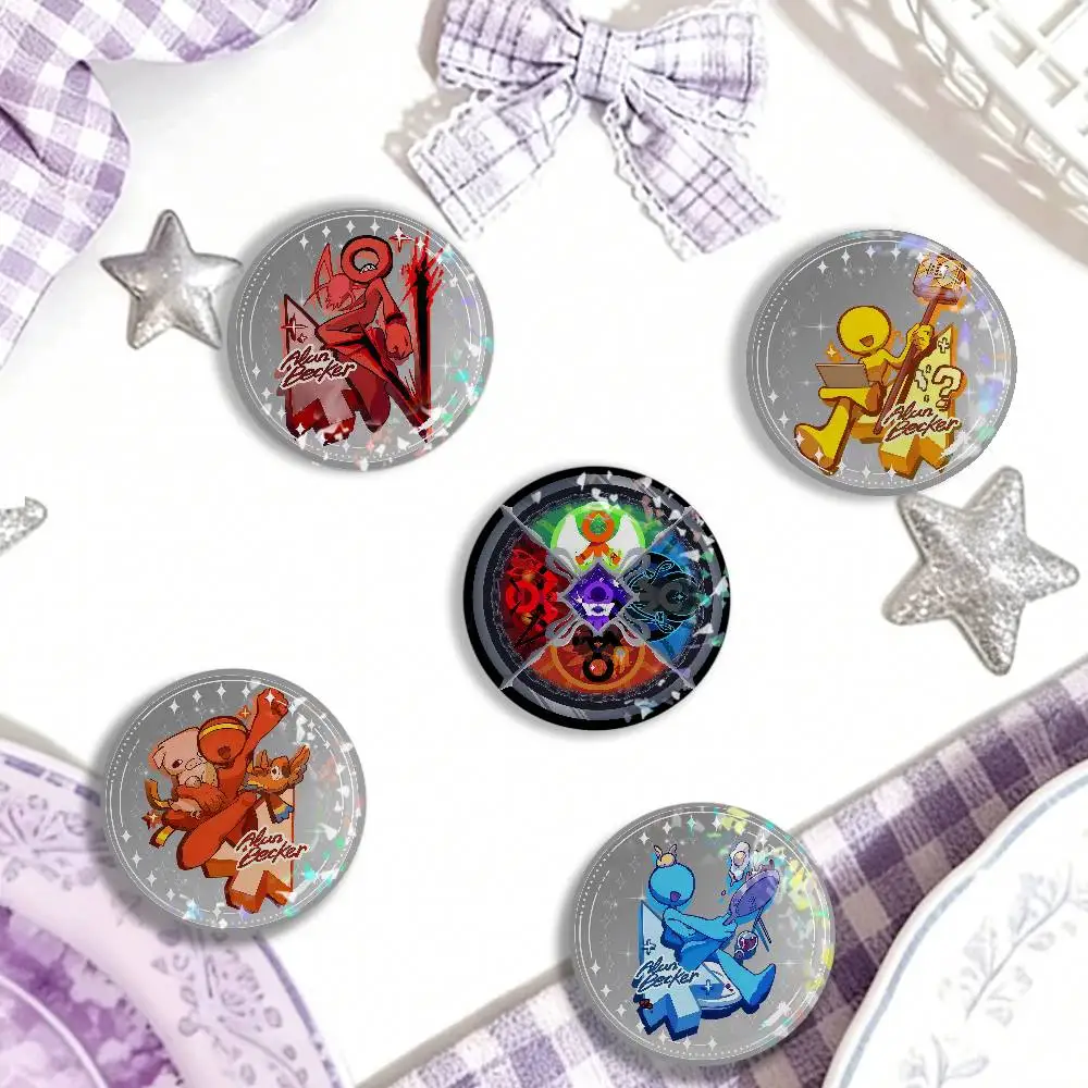 Broches Criativos de Desenho Animado A-Alan B-Becker com Laser, Acessórios para Mochilas, Ótimos Presentes para Amigos e Crianças