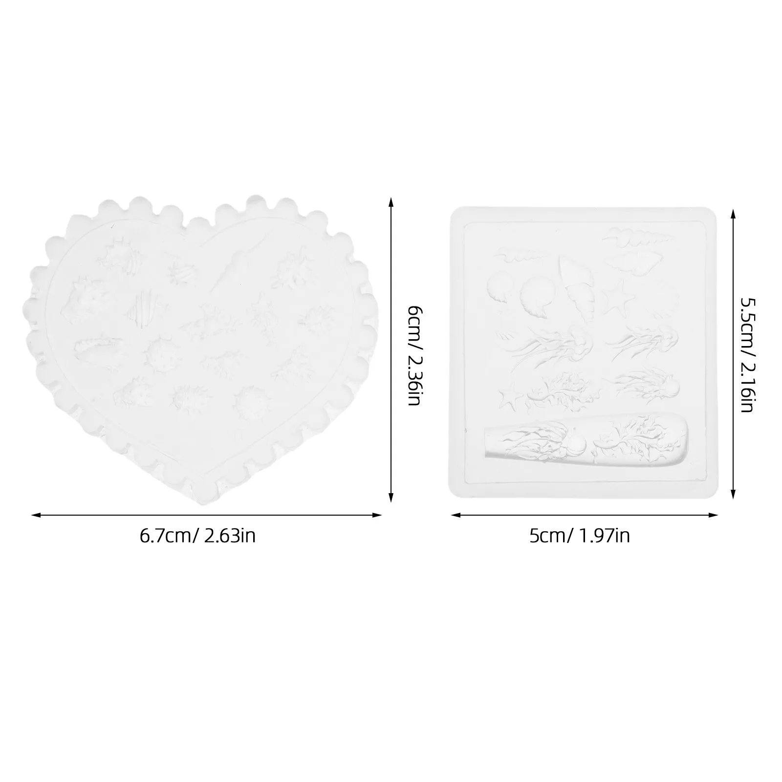 3Pcs Silicone For Nail Studio Accessories Beach Nails Molds Ocean Inspired Seashell Conch